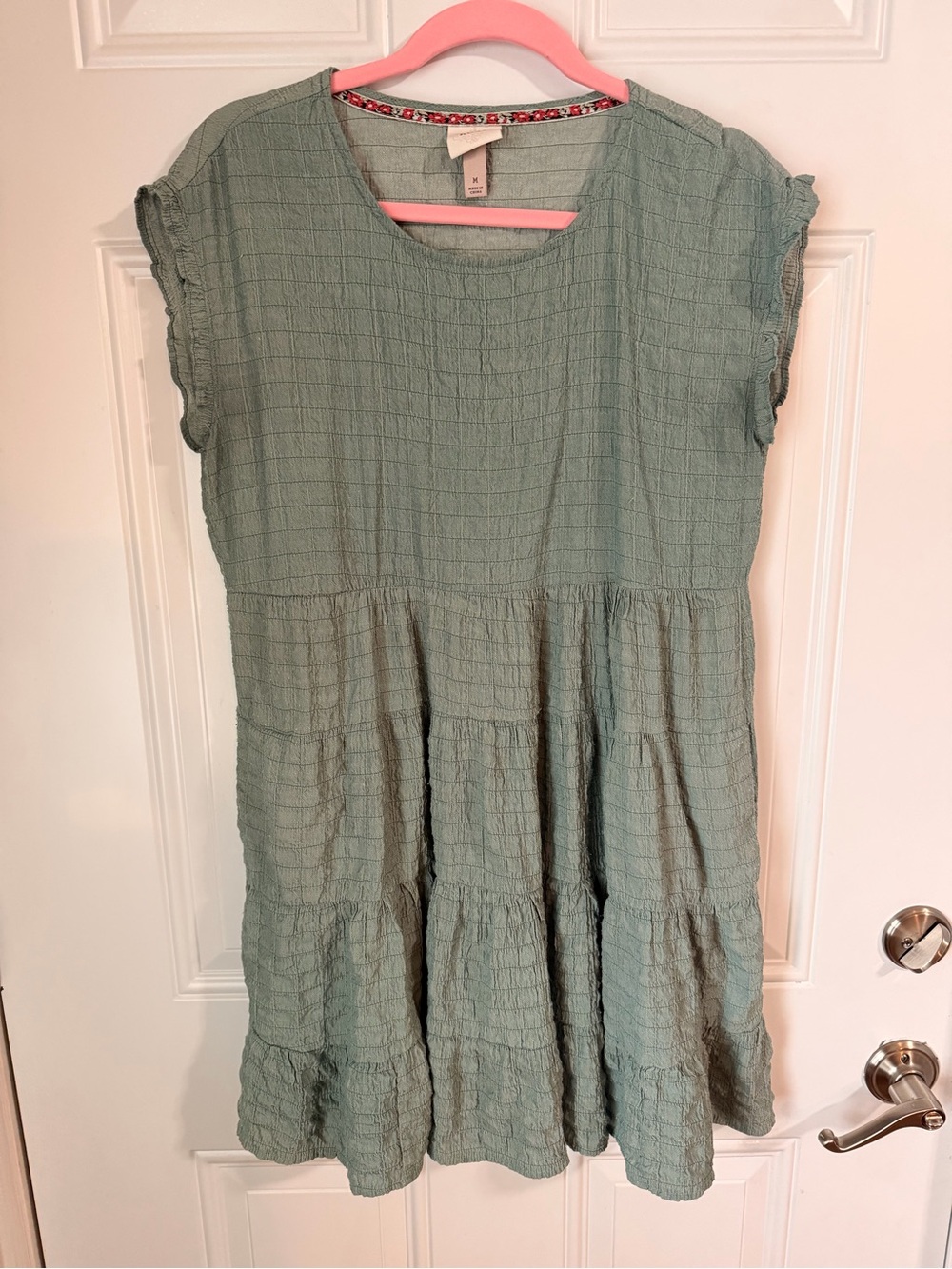 Knox Rose Sage Green Tiered Ruffle Dress